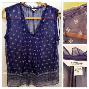 Sonoma Sheer Sleeveless top Sz M | no flaws